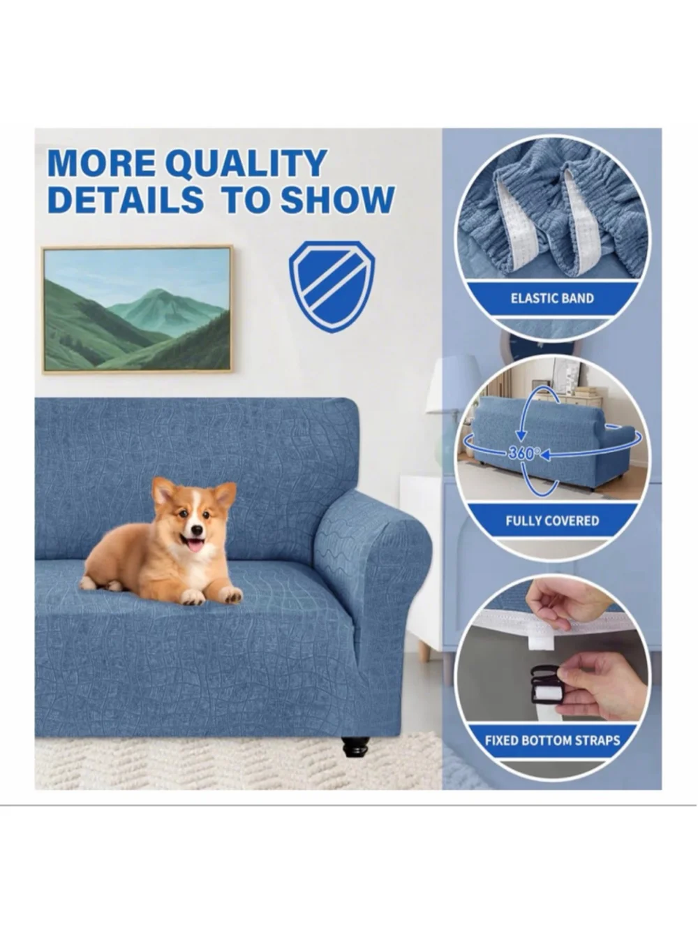 NEW Waterproof Couch Cover 3 Cushion 1Pc Stretch Sofa Non slip Washable 71-91”